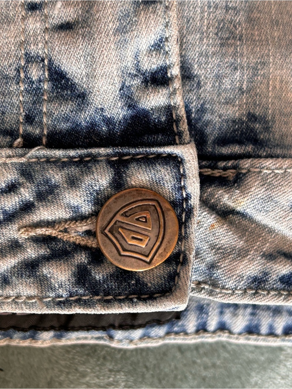 Encrypted Men's Acid Wash Biker Moto Jeans 36x32 Stretch Distressed - Picture 6 of 10